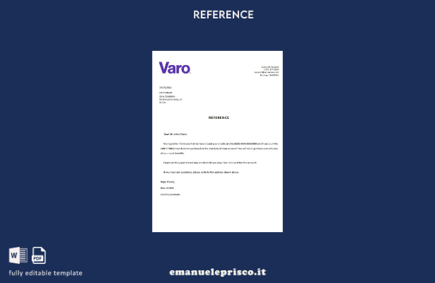 Modello di riferimento della chiusura Varo USA in stile verificato